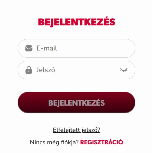 Betista bejelentkezési űrlap